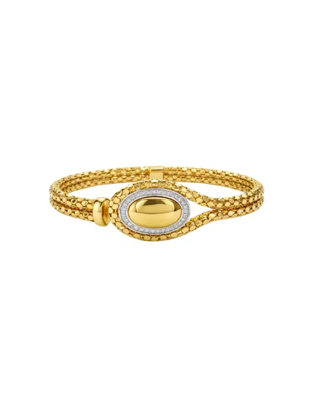 0.35ct Diamond 14K Italian Gold Design Bracelet
