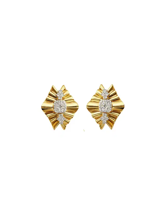 Wish Fine Jewelry 1.06ct Diamond 14K Gold Design Earrings