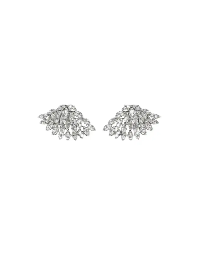 Wish Fine Jewelry 3.01ct Diamond 14K Gold Wing Climber Earrings