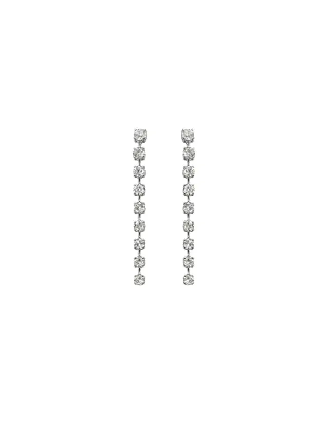 Wish Fine Jewelry 3.05ct Diamond 14K Gold Linear Drop Earrings