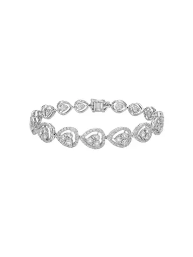 Wish Fine Jewelry 5.25ct Diamond 14K Gold Heart Shape Tennis Bracelet | Thumbnail 1
