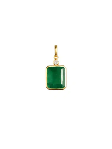 Wish Fine Jewelry 8.35ct Diamond Emerald 18K Gold Pendant | Thumbnail 1