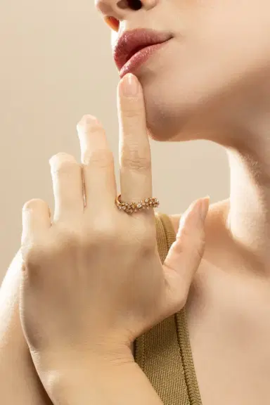 Ananya Diamond Scatter Band Ring - Rose Gold | Thumbnail 4