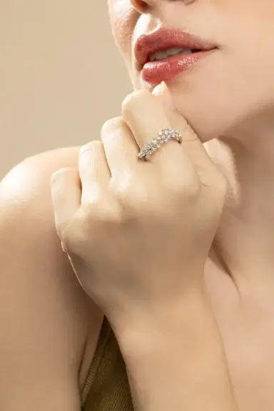 Ananya Diamond Scatter Band Ring - White Gold | Thumbnail 2