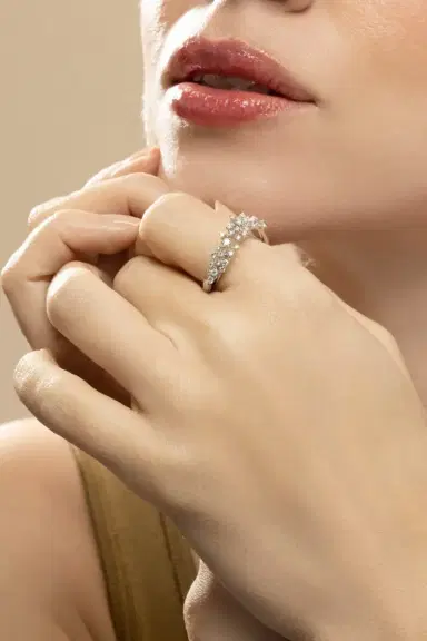 Ananya Diamond Scatter Band Ring - White Gold | Thumbnail 4