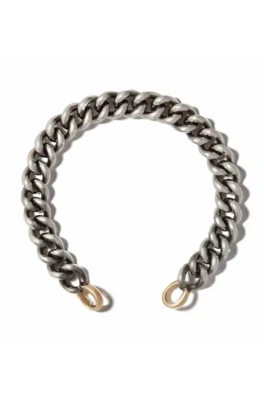 Marla Aaron MiniMega Curb Chain Bracelet - Silver Yellow Gold - 6.5in | Thumbnail 1 Marla Aaron MiniMega Curb Chain Bracelet - Silver Yellow Gold - 6.5in | Thumbnail 1