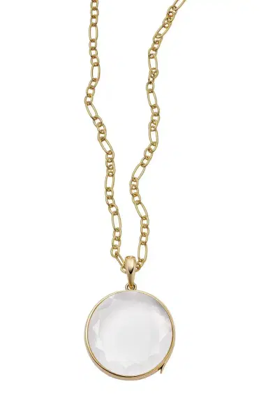 LOQUET Round Large Locket Figaro Chain Necklace | Thumbnail 1