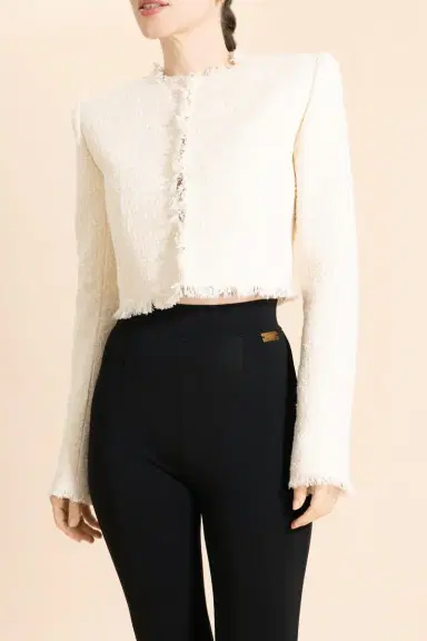 Balmain Spencer Crop Jacket - Blanc | Thumbnail 4 Balmain Spencer Crop Jacket - Blanc | Thumbnail 4