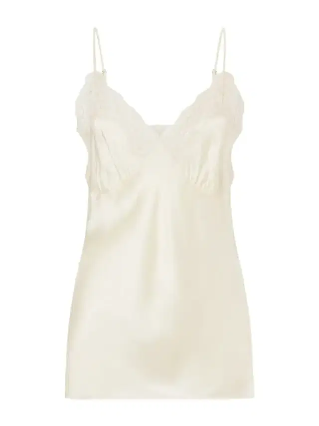 Lace-trimmed Silk-satin Top