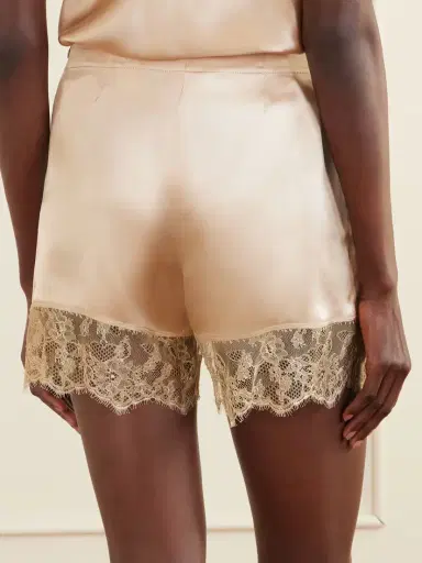 Carine Gilson Lace-trimmed Silk-satin Shorts | Thumbnail 4 Carine Gilson Lace-trimmed Silk-satin Shorts | Thumbnail 4