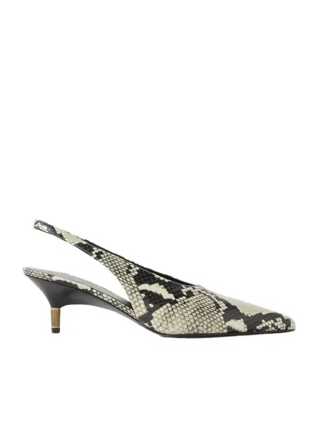 Bella Snake-effect Leather Slingback Pumps