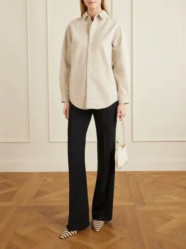 Jacquemus La Chemise Amelo De-nîmes Cotton And Hemp-blend Shirt | Thumbnail 2