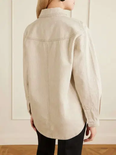 Jacquemus La Chemise Amelo De-nîmes Cotton And Hemp-blend Shirt | Thumbnail 3