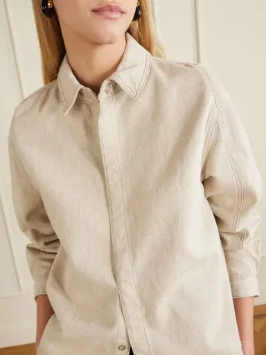 Jacquemus La Chemise Amelo De-nîmes Cotton And Hemp-blend Shirt | Thumbnail 4