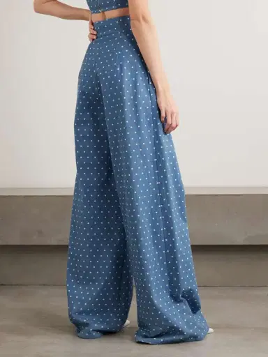 Carolina Herrera Marisol Pleated Polka-dot Wide Jeans | Thumbnail 3
