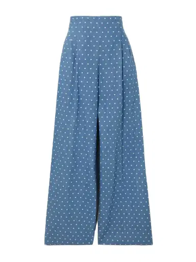 Carolina Herrera Marisol Pleated Polka-dot Wide Jeans | Thumbnail 1