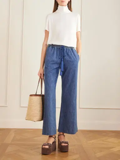 Valentino Garavani Rockstud Leather-trimmed Raffia Tote | Thumbnail 2
