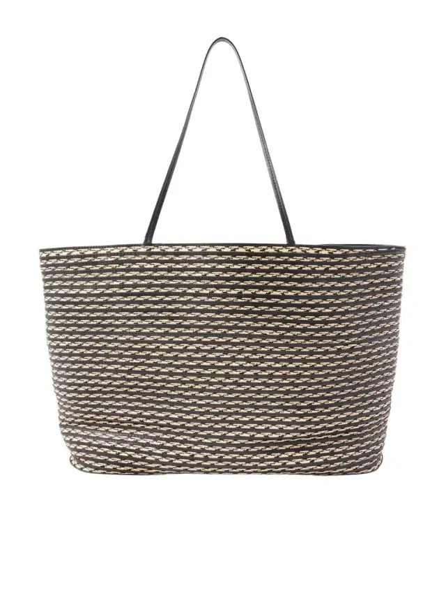 Beau Large Leather And Raffia Tote