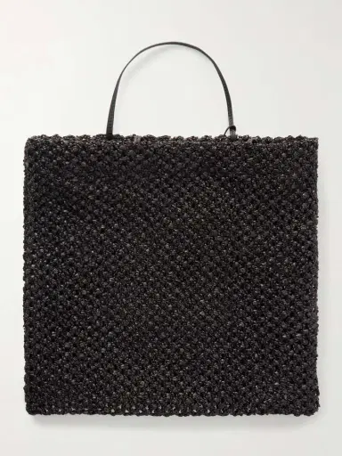 The Row Barn Mini Leather-trimmed Woven Raffia Tote | Thumbnail 2 The Row Barn Mini Leather-trimmed Woven Raffia Tote | Thumbnail 2