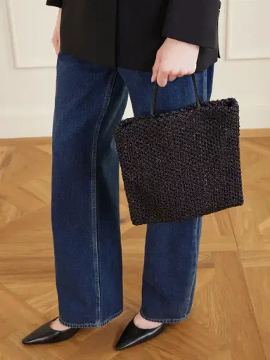 The Row Barn Mini Leather-trimmed Woven Raffia Tote | Thumbnail 5 The Row Barn Mini Leather-trimmed Woven Raffia Tote | Thumbnail 5