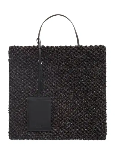 The Row Barn Mini Leather-trimmed Woven Raffia Tote | Thumbnail 1 The Row Barn Mini Leather-trimmed Woven Raffia Tote | Thumbnail 1