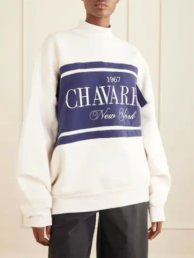 Willy Chavarria Oversized Embroidered Striped Cotton-jersey Sweater | Thumbnail 3 Willy Chavarria Oversized Embroidered Striped Cotton-jersey Sweater | Thumbnail 3