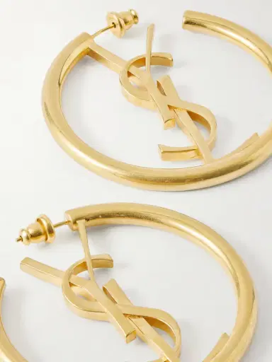 Saint Laurent Créoles Cassandre Brass Earrings | Thumbnail 3 Saint Laurent Créoles Cassandre Brass Earrings | Thumbnail 3