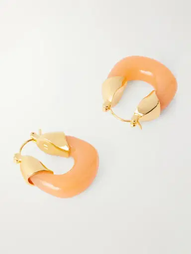 Lizzie Fortunato Tangerine Gold-tone Resin Hoop Earrings | Thumbnail 3 Lizzie Fortunato Tangerine Gold-tone Resin Hoop Earrings | Thumbnail 3