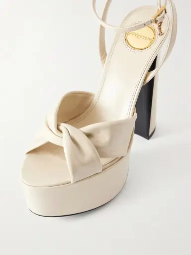Saint Laurent Franciane Leather Sandals | Thumbnail 3