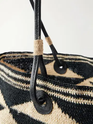 SENSI STUDIO Shiga Medium Leather-trimmed Sisal Shoulder Bag | Thumbnail 5 SENSI STUDIO Shiga Medium Leather-trimmed Sisal Shoulder Bag | Thumbnail 5