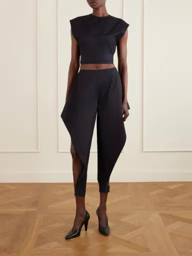 Alaïa Belted Cropped Cotton-gabardine Top | Thumbnail 2 Alaïa Belted Cropped Cotton-gabardine Top | Thumbnail 2
