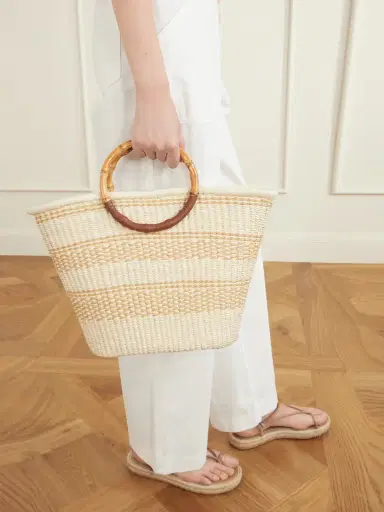 SENSI STUDIO Leather-trimmed Straw Tote | Thumbnail 2 SENSI STUDIO Leather-trimmed Straw Tote | Thumbnail 2