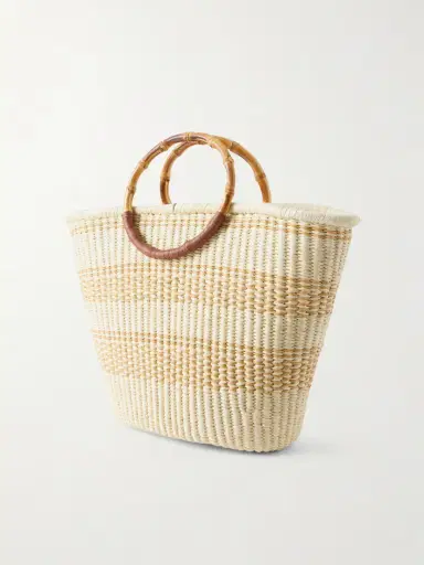 SENSI STUDIO Leather-trimmed Straw Tote | Thumbnail 4 SENSI STUDIO Leather-trimmed Straw Tote | Thumbnail 4