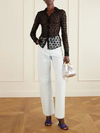 Dries Van Noten Polka-dot Cotton-blend Tulle Shirt | Thumbnail 2