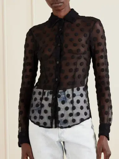 Dries Van Noten Polka-dot Cotton-blend Tulle Shirt | Thumbnail 3