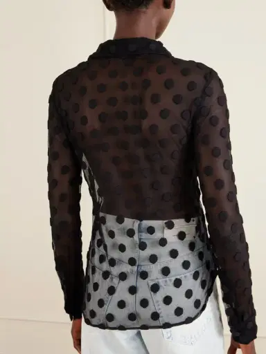 Dries Van Noten Polka-dot Cotton-blend Tulle Shirt | Thumbnail 4