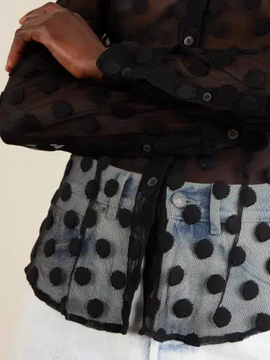 Dries Van Noten Polka-dot Cotton-blend Tulle Shirt | Thumbnail 5
