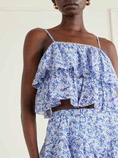 Marant Étoile Erisa Ruffled Floral-print Organic Cotton Cami | Thumbnail 4 Marant Étoile Erisa Ruffled Floral-print Organic Cotton Cami | Thumbnail 4