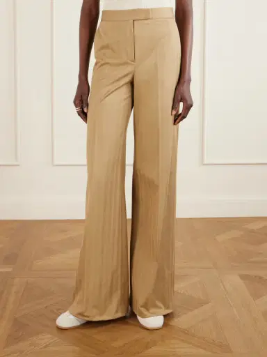 Max Mara Herringbone Cotton Wide-leg Pants | Thumbnail 3 Max Mara Herringbone Cotton Wide-leg Pants | Thumbnail 3