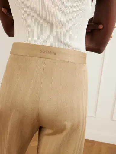 Max Mara Herringbone Cotton Wide-leg Pants | Thumbnail 5 Max Mara Herringbone Cotton Wide-leg Pants | Thumbnail 5