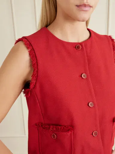 Max Mara Frayed Cotton-twill Vest | Thumbnail 5