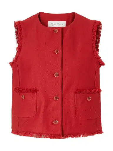 Max Mara Frayed Cotton-twill Vest | Thumbnail 1