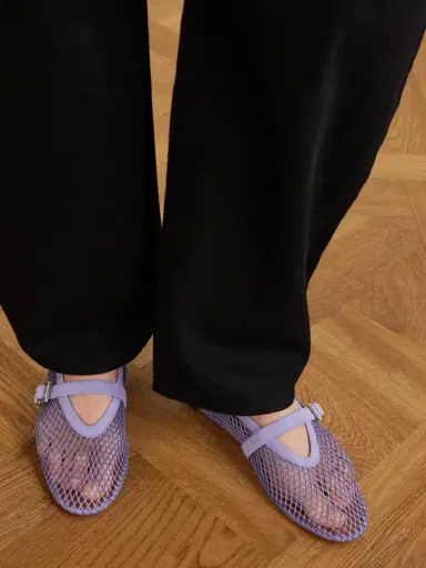 Alaïa Suede-trimmed Mesh Ballet Flats | Thumbnail 2