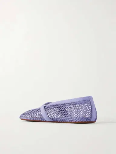Alaïa Suede-trimmed Mesh Ballet Flats | Thumbnail 3