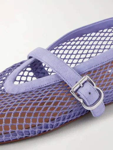 Alaïa Suede-trimmed Mesh Ballet Flats | Thumbnail 5