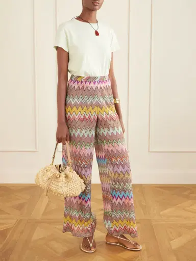 Missoni Striped Metallic Crochet-knit Wide-leg Pants | Thumbnail 2
