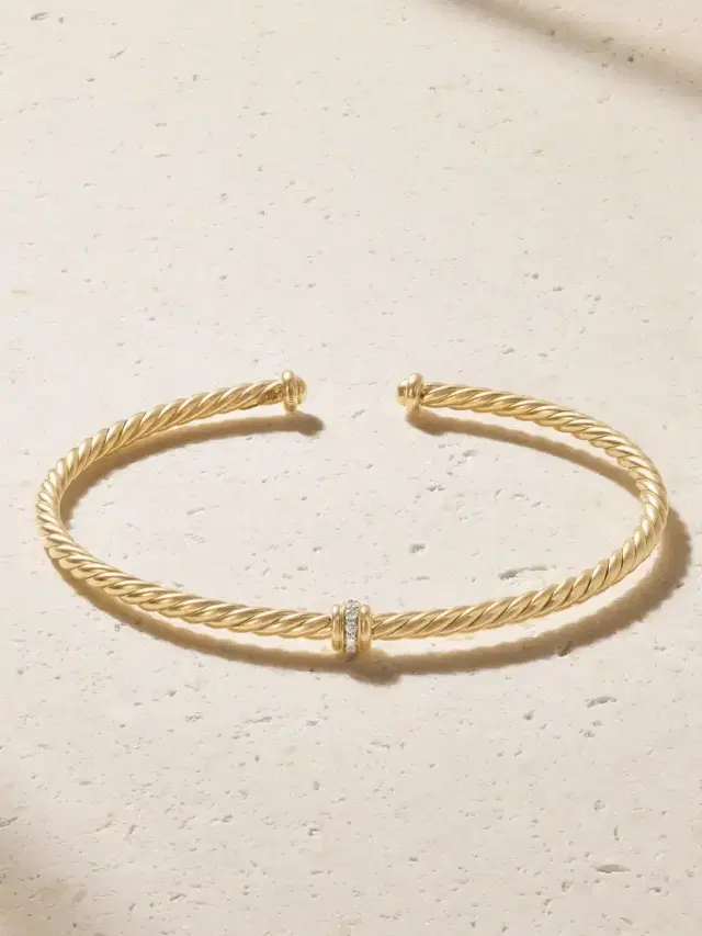 David Yurman Cablespira® 18-karat Gold Diamond Bracelet