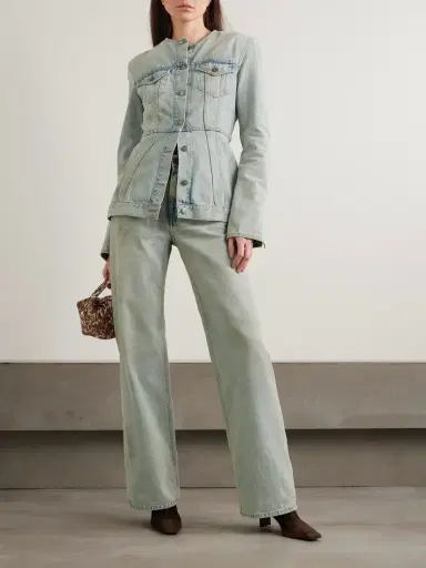 Haikure Temple Distressed Denim Peplum Jacket | Thumbnail 2