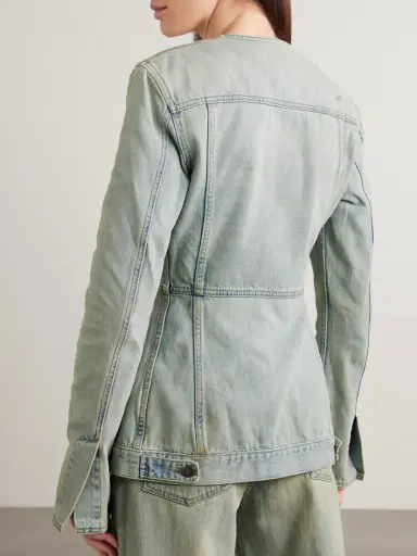 Haikure Temple Distressed Denim Peplum Jacket | Thumbnail 3