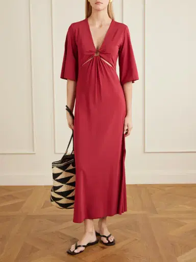 Max Mara Beachwear Ruched Cut-out Stretch-jersey Maxi Dress | Thumbnail 2 Max Mara Beachwear Ruched Cut-out Stretch-jersey Maxi Dress | Thumbnail 2